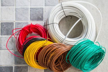 iç ev inşa güç birçok türü kablolama için renkli satır elektrik kablosu.