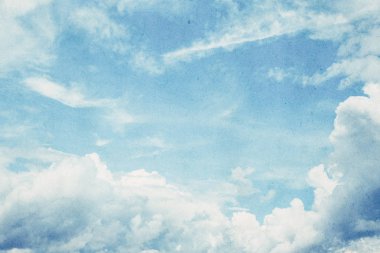 arka plan için eski kağıt vintage etkisi üzerinde mavi gökyüzü.