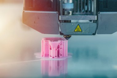 3d yazıcı çalışma baskı plastik model.