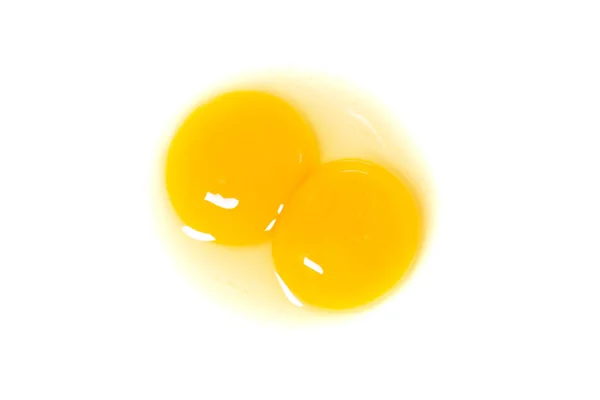 Dubbeläggula Konstiga Två Äggula Höna Lucky Egg — Stockfoto