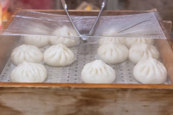 Bollos Carne Chinos Baozi Estilo Chino Vapor Pan Cerdo Comida — Foto de Stock