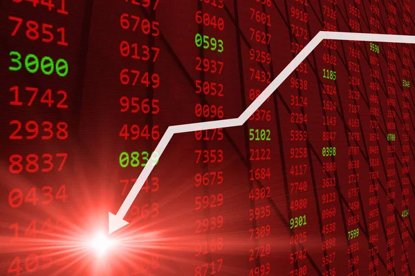 Bourse Chute Des Cours Des Actions Suite Crise Économique Financière — Photo