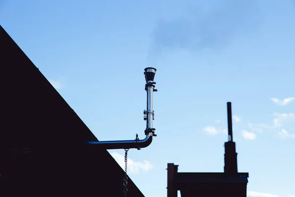 Cidade Calma Calma Urbana Vintage Estilo Retro Fumaça Ventilação Bar — Fotografia de Stock