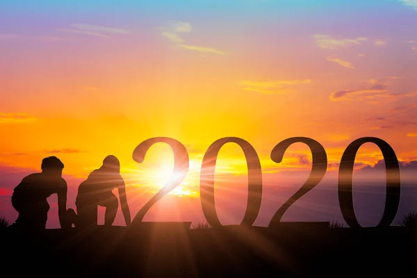Ready Und Starten Gut Besser Ins Neue Jahr 2020 Konzept — Stockfoto