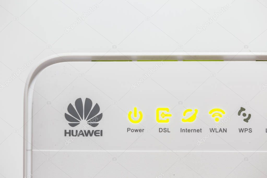 Huawei WiFi Router Modem - An Technologies company largest brand of Internet communication hardware device include building telecommunications networks from China.1 February 2017.THAILAND.