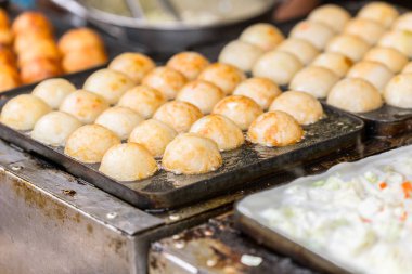 Takoyaki Izgara Pişirme Çukuru Ahtapot Topu Yapıcı Japon Mutfak Sokak Yemeği