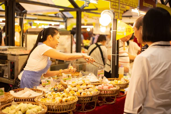 Festival Végétarien Festival Thaïlande Shopping Mall Décoration Végétalienne Étal Nourriture — Photo
