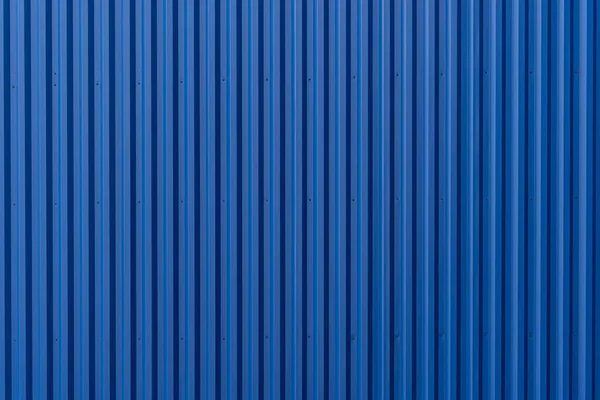 Rayé Bleu Vague Acier Tôle Conteneur Marchandises Ligne Industrie Mur — Photo