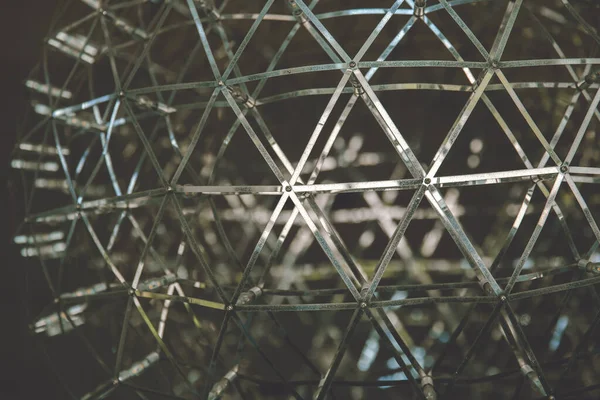 Futuristic Metal Weave Polygon Structure Connection Together Vintage Color Tone — Stock Photo, Image