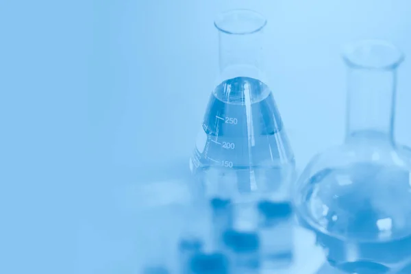 Chemický Lékařský Průmysl Modrá Barva Tón Pro Vědecké Pozadí — Stock fotografie