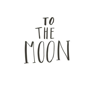 Elle çizilmiş vektör soyut grafik yaratıcı el yazısı hat faz aya beyaz arka plan üzerinde izole