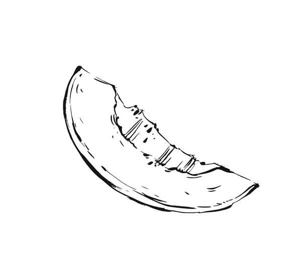 Handgezeichneter Vektor Abstrakte Tuschezeichnung Grafische Skizze Illustration Symbol Mit Melone — Stockvektor