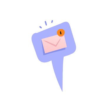 Beyaz arkaplanda el çizimi vektör soyut mesaj konuşma balonu izole