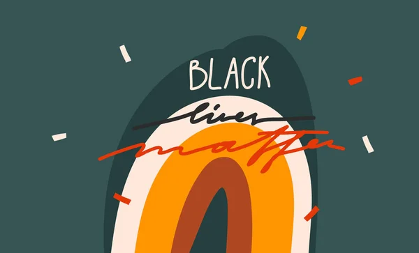Handritad vektor abstrakt platt stock grafisk illustration med svart liv materia handskriven bokstäver koncept isolerad på färg collage form bakgrund — Stock vektor