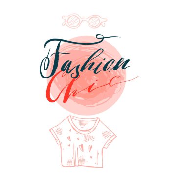 El yazısıyla çizilmiş vektör şablon kartı.