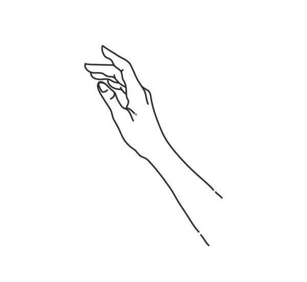 Ручной рисунок вектор абстрактный фондовый плоская графическая иллюстрация с элементами логотипа, женщина мода магия линии искусства прикосновение в простом стиле для брендинга, изолированные на белом фоне — стоковый вектор