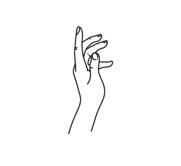 Ilustración gráfica plana de stock abstracto vectorial dibujado a mano con elementos de logotipo, toque de mano de arte de línea mágica de moda femenina en estilo simple para marca, aislado sobre fondo blanco — Vector de stock