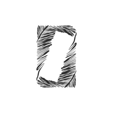 El çizimi soyut vektör grafik çizimi koleksiyonu stilize edilmiş tropikal palmiye yaprakları çerçeveleri ve sınır tasarım şablonu. Modern egzotik taslak konsepti. Vektör doğa eskiz sembolü