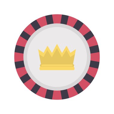 Casino çip renkli vektör simge. Düz tasarım