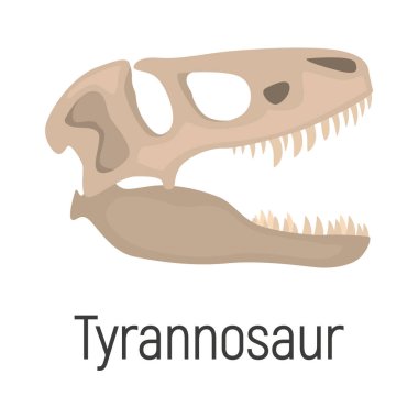 Tyrannoxaurus kafatası renk vektör simgesi. Düz tasarım