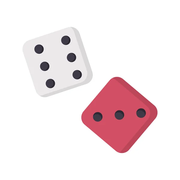 Casino Dice Color Vector Icon Flat Design — Stock Vector