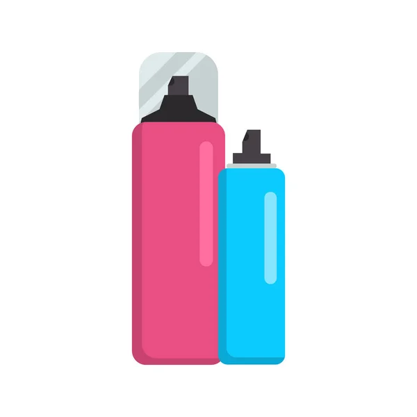 Botellas Con Productos Para Cabello Icono Vector Color Diseño Plano — Vector de stock