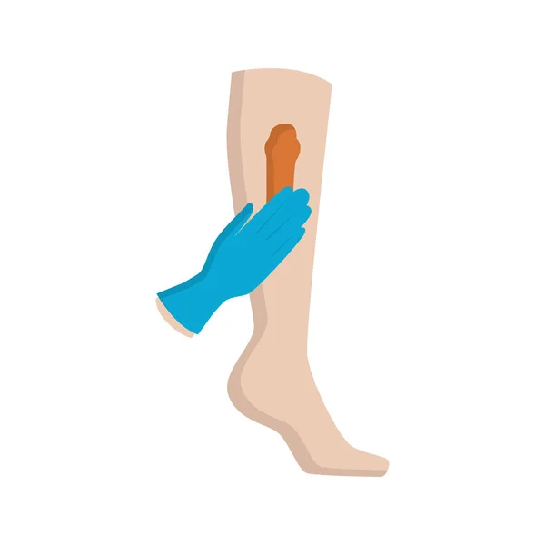 Πόδι Shugaring Εικονίδιο Χρώμα Διάνυσμα Επίπεδη Σχεδίαση — Διανυσματικό Αρχείο