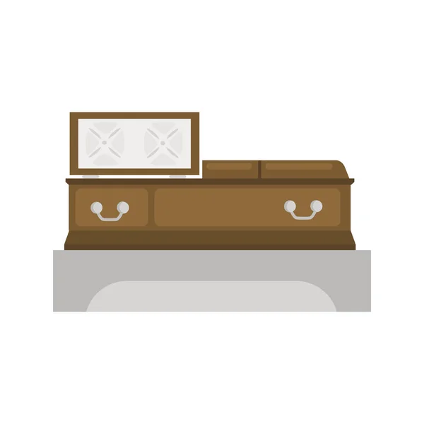 オープン棺の色ベクトルのアイコン フラットなデザイン — ストックベクタ