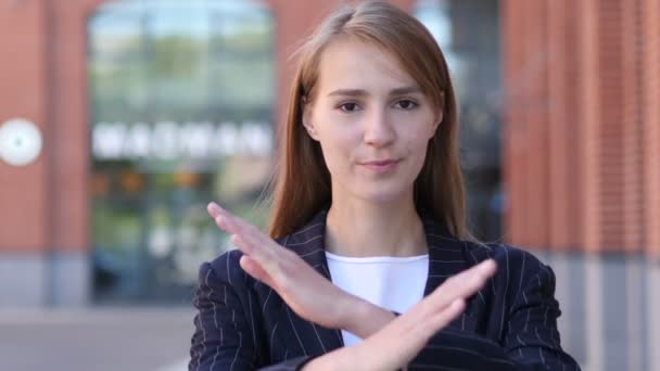 Odrzucenia Nie Lubi Gest Przez Kobieta Biznesu — Wideo stockowe
