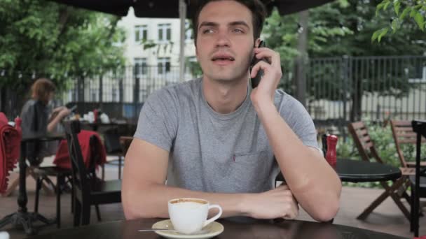 Young Man Talking on Phone — Stock Video