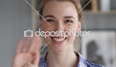 Video sohbet yaparken kadın konuşma portre