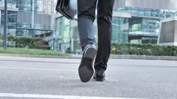 Walking Businessman Vista Posteriore — Video Stock