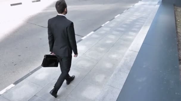 Marcher Homme Affaires Aller Bureau — Video