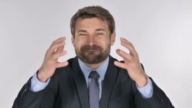 Portre, işadamı el hareketi hata ve sorunlar