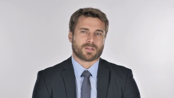 Portrét Podnikatele Hlavou Odmítnout Zamítnout — Stock video