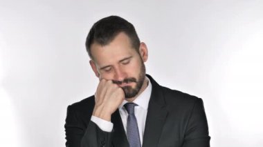 İşadamı, beyaz arka plan uyku
