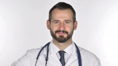 Başparmak yukarıya el hareketi Doktor portresi