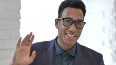 Afrika işadamı, Online görüntülü sohbet konuşma portre