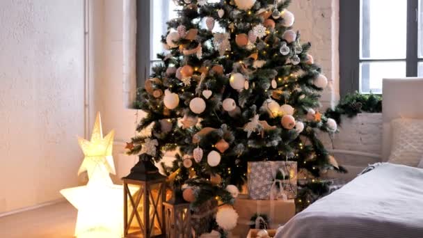Decorações Natal Árvore Natal — Vídeo de Stock