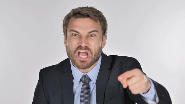 Портрет бизнесмена Жест разочарования и гнева
