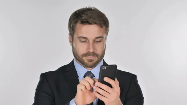 Young Businessman Browsing Smartphone — Stock Photo, Image