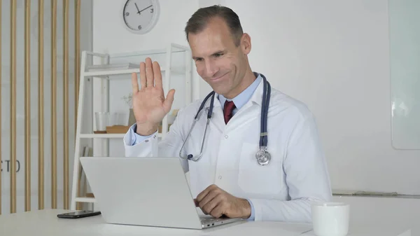 Video Chat Patient Doctor — Stock Photo, Image