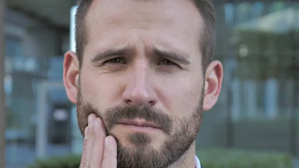 Toothache Beard Businessman Tooth Infection — Stock Photo, Image