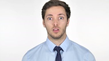 Beyaz arka planda şok Genç Işadamı