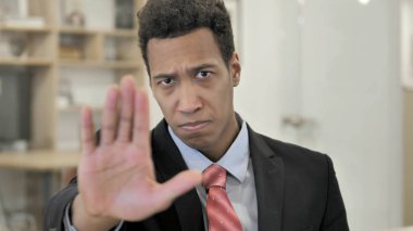 Stop, Genç Afrikalı Işadamı el ile durdurma