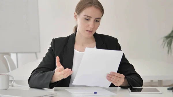 Young Businesswoman Tearing Contract, Throwing away Paper