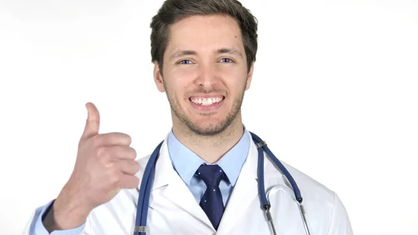 Portrait of Doctor Gesturing Thumbs Up Royalty Free Stock Photos