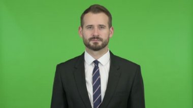 Chroma Key karşı Üzgün görünümlü Stresli İşadamı