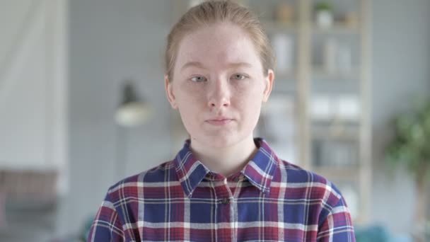 Close Up of Young Woman yawning — Stock Video