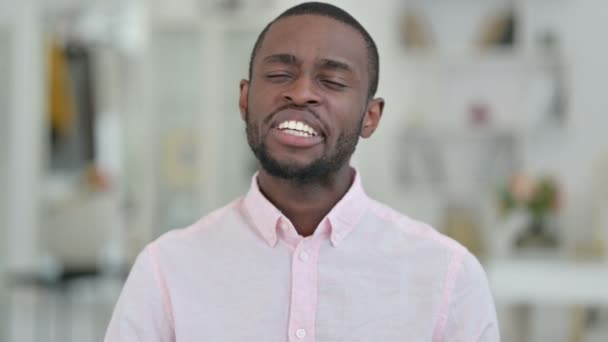 Portrait of Attractive African Man Talking on Video Call — Stock Video